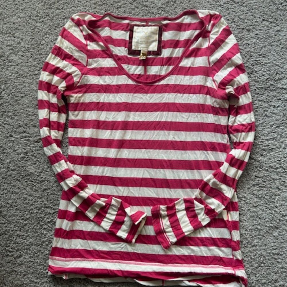 American Eagle Women's Striped Long Sleeve Shirt